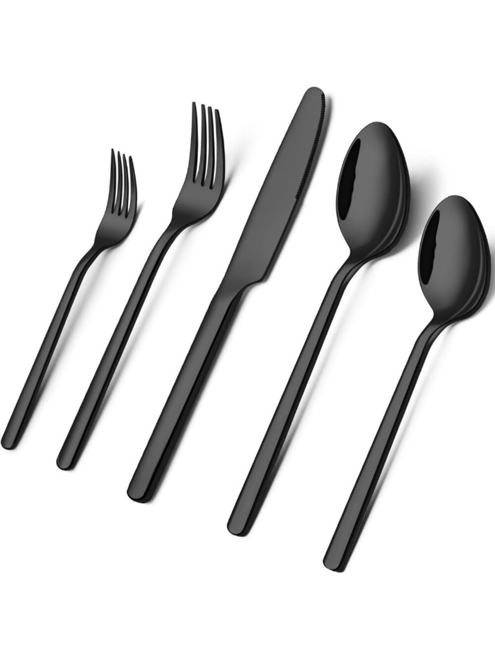 Elegant Black 20-Piece Flatware Set for 4 | Durable Stainless Steel Cutlery